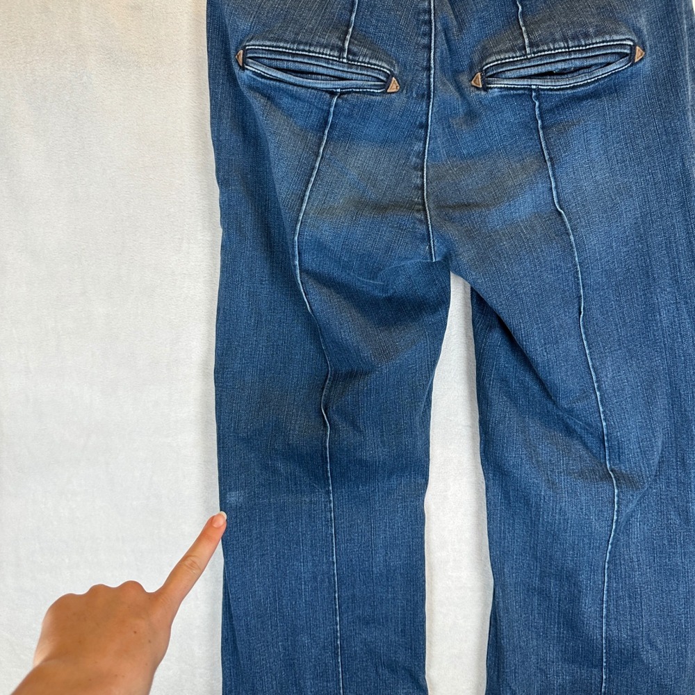 Idyllwind Miranda Lambert Blue Lace Up Front Flare Jeans Size 10/34 70s Western - Picture 6 of 10